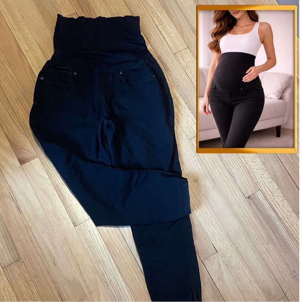 Black Maternity Jeans with High Stretch Waistband xl